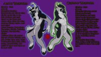 Amour and Claymour Rhaysuhm by Killerwolf1020 - male, character sheet, deer, brothers, hooves, antlers, reindeer