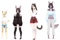 Sneak peek at comic characters by shir0wan - bunny, cat, wolf, male, fennec, femboy, femboys, fennecfox