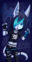 Emo E.M.O by NotHyperion - cub, female, teen, glow, neon, young, emo, android, robot, uknown species