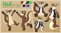 Fitch's ref sheet by JaketheBuizel - jacket, pool, otter, fluffy, mustelid, plushie, toy, sheet, ref, plush, reference, pooltoy, nonbinary, permagrin