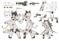 My OC Maggie by MisokatsuGozen - female, military, plane, robot girl, aeromorph, living machine, f-14