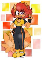 Rubber "Sue" Lowe by ChaosSonic1 - female, character sheet, sonic oc, sonic the hedgehog (series), tangle the lemur, mobian lemur, klaue the lion