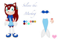 Selene the Merhog by FantasyLover88 - female, reference sheet, hedgehog, sonic, anthropomorphic, mobian, merhog, sonic oc female