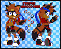 Stripes Maccoonis - Mobian Ref Sheet (2024) by Stripes - raccoon, male, reference sheet, character sheet, fur, furry, mobian, sonic oc, stripes maccoonis