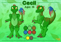 Cecil Ref by CherryBl0ss0m - male, stripes, dinosaur, dino, utahraptor, tiger stripes