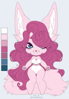 Ceryse Chibi Reference by RileyPillow - fox, fennec, pink, love, fennec fox, adoptable, amour