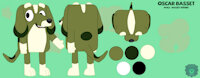 [Non-AI] Oscar Basset Ref! (SFW, Bluey Style) by MajorLionhunk - dog, male, reference sheet, canine, green, anthro, hound, furry, ref, canid, ref sheet, reference, mammal, anthropomorphic, basset hound, domestic dog, green fur, bluey, green body, bluey (series)