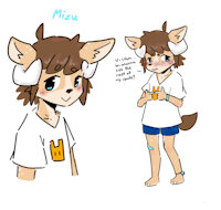 Mizu Intro by MizuNee - boy, shota, male, blushing, spots, deer, horns, shotacon, horned, blue eyes, shotafur, deer boy, shotaboy, blush lines, shotacub, mizu (oc mizunee)