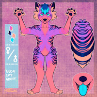 NEON CITY CANINE ADOPTS ($10) by planetkind - tiger, canine, anthro, clouds, neon, furry, fursona, adoptable, adopt, furryart, anthroart, anthrofurry, furryanthro, anthro furry, furry anthro, furry adopt