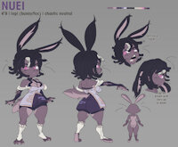 nuei ref sheet by debirudog - female, rabbit, solo, sharp teeth, lagomorph, hybrid species, lepi, shortstack