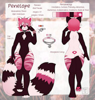 Penelope's Reference {2023} by LittleSugarBell - female, red panda, reference sheet, information