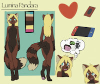 Lumina  ref by Luminapanda - female, red panda, reference sheet, reference