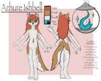 Azhure Ishbell Ref by Luminapanda - female, magic, reference sheet, reference, hellhound