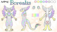 [REF] Borealis by DevinWyldeheart - dragon, reference sheet, design, character, ref, reference, refsheet, character reference, ref-sheet, aurora, borealis, northern lights, aurora borealis, angel dragon, non-binary, dutch angel dragon