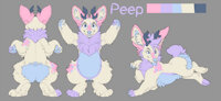 [REF] Peep by DevinWyldeheart - dog, cute, bunny, male, hybrid, reference sheet, corgi, deer, easter, design, character, sheet, pastel, ref, antlers, ref sheet, jackalope, reference, refsheet, ref-sheet, corgilope