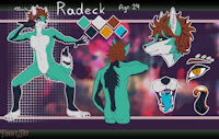 Radeck Ref-Sheet by FinnyTay - boy, feline, male, canine, man, hyena, anthro, snout, muzzle, digital, art, young, furry, hair, sheet, fantasy, tentacle, reference, view, back, concept, refsheet, front, musician, artwork, character-sheet, flatcolor, ref-sheet, color palette, kamik, finnytay