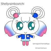 Shellyrainbowtchi by Dimakiagoseer - female, blue, pink, white, oritama