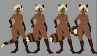 [Concept] Finny in her different forms by FinnyTay - dog, boobs, girl, cat, feline, woman, female, hybrid, otter, anthro, digital, art, furry, sheet, racoon, reference, view, concept, hips, front, artwork, flatcolor, ref-sheet, bleb, kamik, finnytay