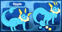 Ripple the vaporeon by IGSA101 - female, pokemon, scar, scars, amputation, vaporeon, character ref, pokemon oc, pokemon (species)