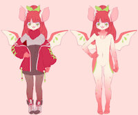 201224 by lychee - female, bat, reference sheet, pink