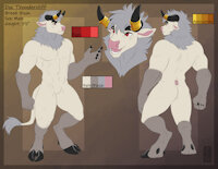 Doc Thundercliff by Hyouun899 - male, reference sheet, bull, horns, bison, sfw