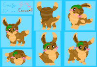 Emily but as an Eevee by EmilyFrostpaw - female, reference sheet, pokemon, eevee, pokemon (species)