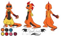 Hoodie Reference and Bio by Violyte - male, hybrid, pokemon, dark, type, character, sheet, ref, oc, hoodie, fighting, charizard, reference, bio, scrafty