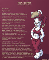 Character Info Sheet: Ines Bunny  by Brainsister - rabbit, hare, lesbian, bio, ines bunny, info sheet