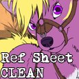 Skunkettemon Reference Sheet - Clean - by ChainedBirds - female, purple, canine, digimon, skunk, character, sheet, ref, reference