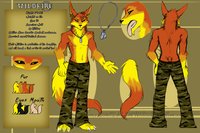 Miniref Wildfire by sonic71 - fox, wolf, male, reference sheet