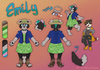 Emipup Refsheet ft. Trix by Schande (Link in Description) by PeachEmbers - female, trans, mutt, akita border collie