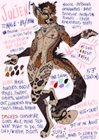 Julien Reference 2025 by PapaYeen - male, hybrid, reference sheet, hyena, cheetah, transgender, fursona, transmale