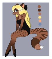 Ayame Lorington (adopt) by talon2point0 - female, dress, blonde, ribbon, bow, blonde hair, civet