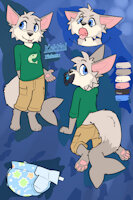 Keith cub ref! by FreshwaterFox - diaper, fox, cub, male, hybrid, kid, fish, pacifier, hybrid species, dark and brooding