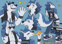 Maverick Lobo Character Sheet by MaverickLobo - wolf, werewolf, anthro, art, furry, rock, punk, fursona