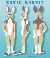 Reference Sheet by: Growly Lobita by RabidRabbit - bunny, male, rabbit, fursuit, purple eyes
