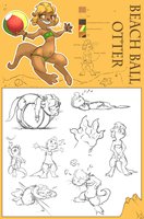 Beach Ball ref sheet by atryl - female, otter, beach ball