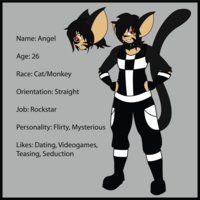 Main OC by AngelPureLust - cat, male, reference sheet, monkey