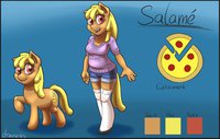 Salamé reference sheet by draneas - female, reference sheet, anthro, pony, oc, ref sheet, reference, my little pony, mlp, refsheet, sfw, draneas