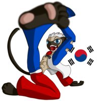 Nitro Benoit: Taekwondo by G3TRacket - cat, feline, male, footpaws, flag, fighter, martial arts, siamese cat, taekwondo, korea