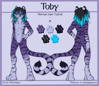 Toby by Shinigamiinochi - male, tiger, character sheet