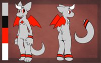 Rutherford - by vince-nt by tkongingi - dragon, male, gray, character sheet, markings, wings, character, horn, orange eyes, character profile, rutherford, woefully outdated profile