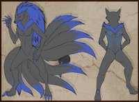 Character Design Commission by Artha - male, hybrid, pokemon, zoroark, ninetails, nine tails