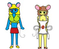 Cleo & Poppy by skullzproductions - lesbians, female, mouse, &, cleo, sisters, poppy, mousette