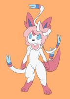 Nifty the Sylveon by Nightfire - cute, male, pokemon, pokemorph, girly boy, male/solo, anthro pokemon, sylveon