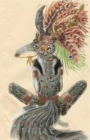 Swahillinasha - Tribal Shaman by TribalTotem - male, magic, giant, tribal, shaman, feathers, tattoos, spiritual, anteater, jewellery, headdress