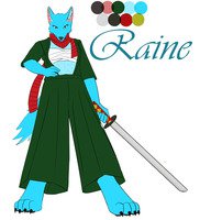 Raine normal Attire by JubeiHero - sword, female, wolf, reference sheet, digitalart