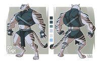 My first Character Sheet of Rei Loire by 1mastermind - feline, male, tiger, muscle, character sheet, pose