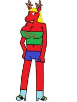 Leader/Constance Reindeer by skullzproductions - red, nude, female, the, in, reindeer, blond, sleigh, pulling