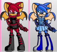 Red and Blue the Bat by starseal111 - twins, female, bat, twin, sonic